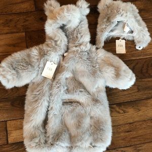 Baby Luxe Fur Fox Bunting and matching hat set